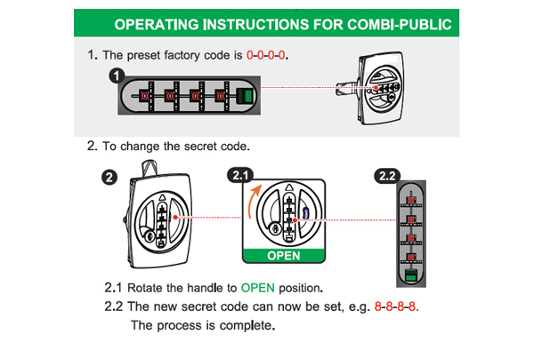 Ebco Combination Lock 4 Digit - Steel Cupboard
